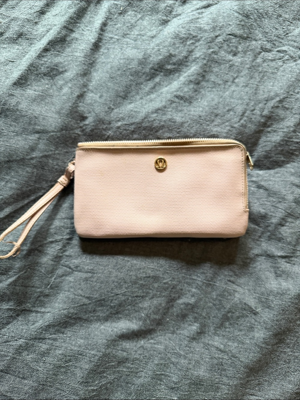 lululemon athletica Pale Pink Wristlet Clutch with Gold Accent